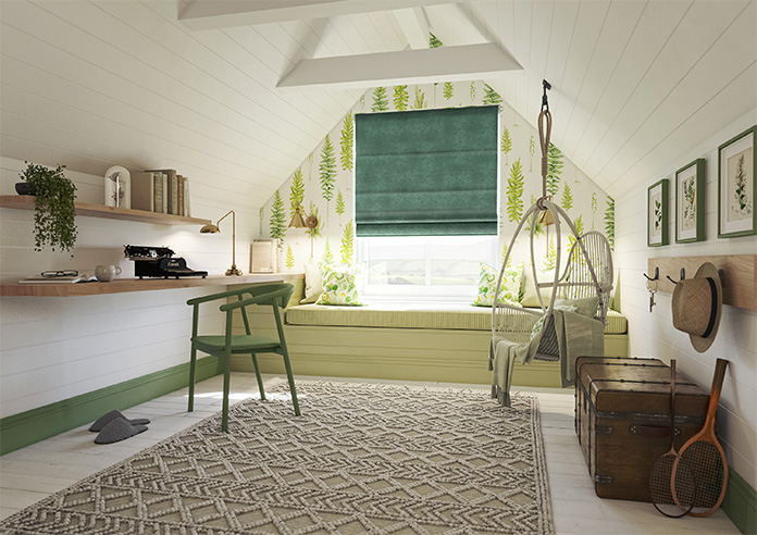 Florence Faux Suede, Fern Green - Roman Blind - Image 6